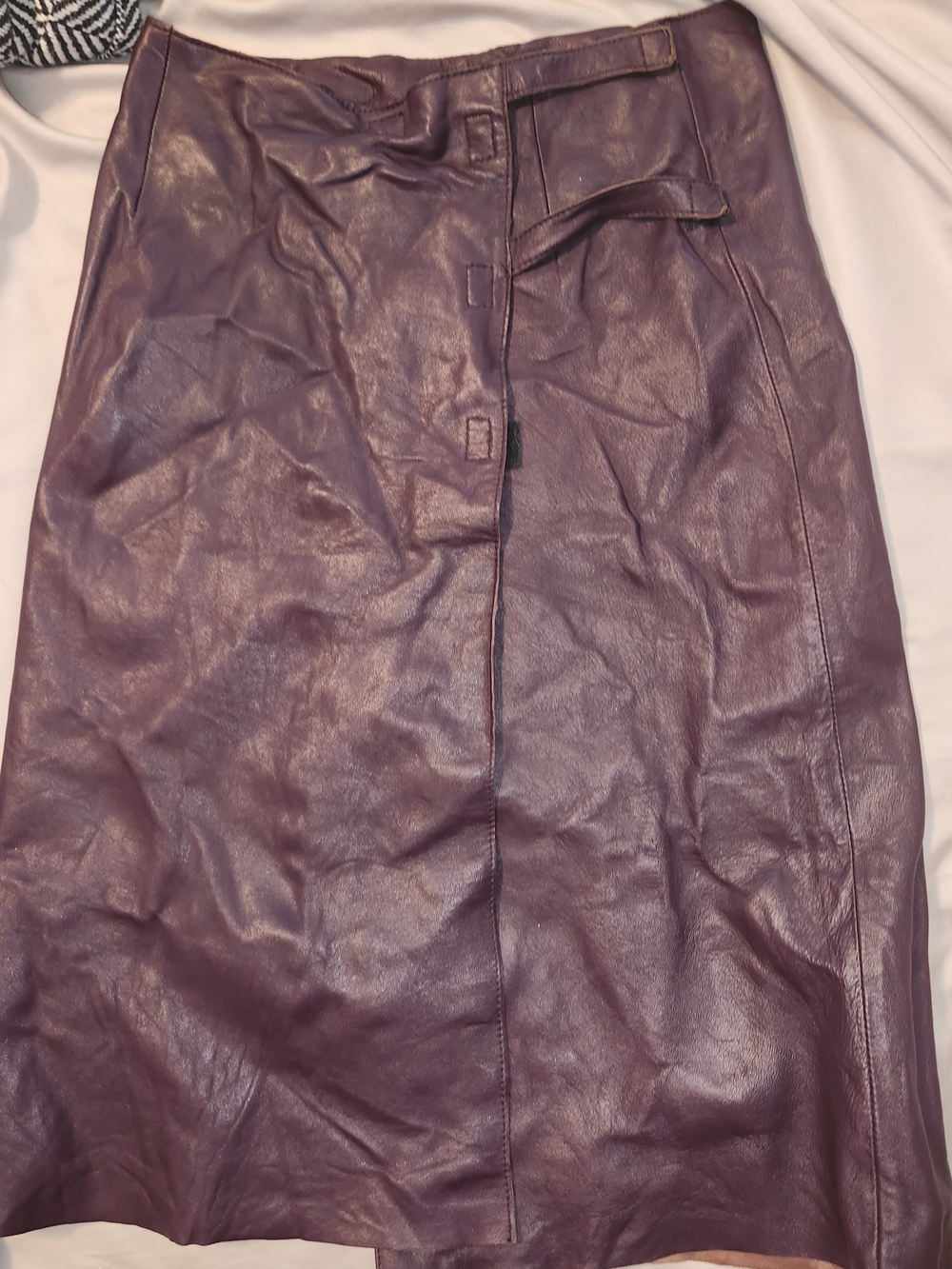 Shin Choi Purple Italian Leather Skirt 6